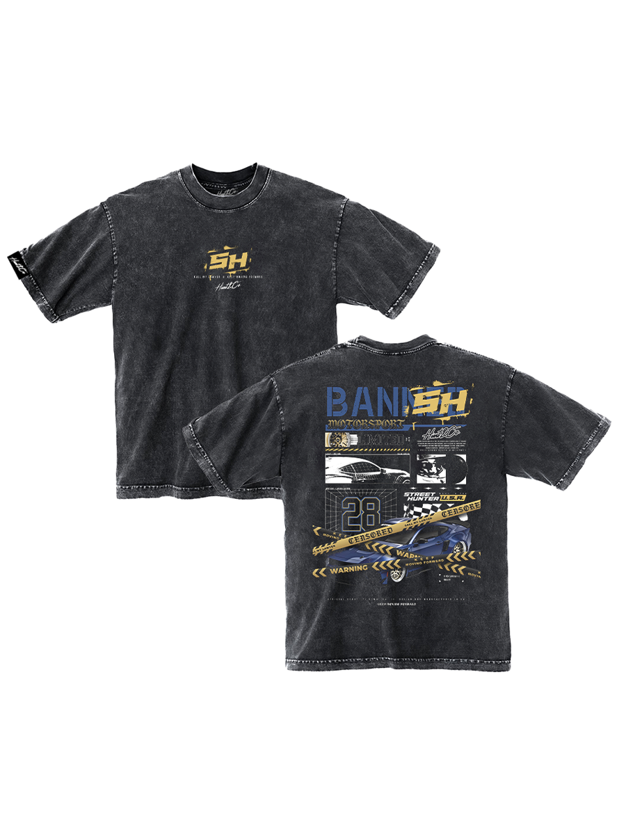 Banned StreetHunter Tee - Black Mineral Wash