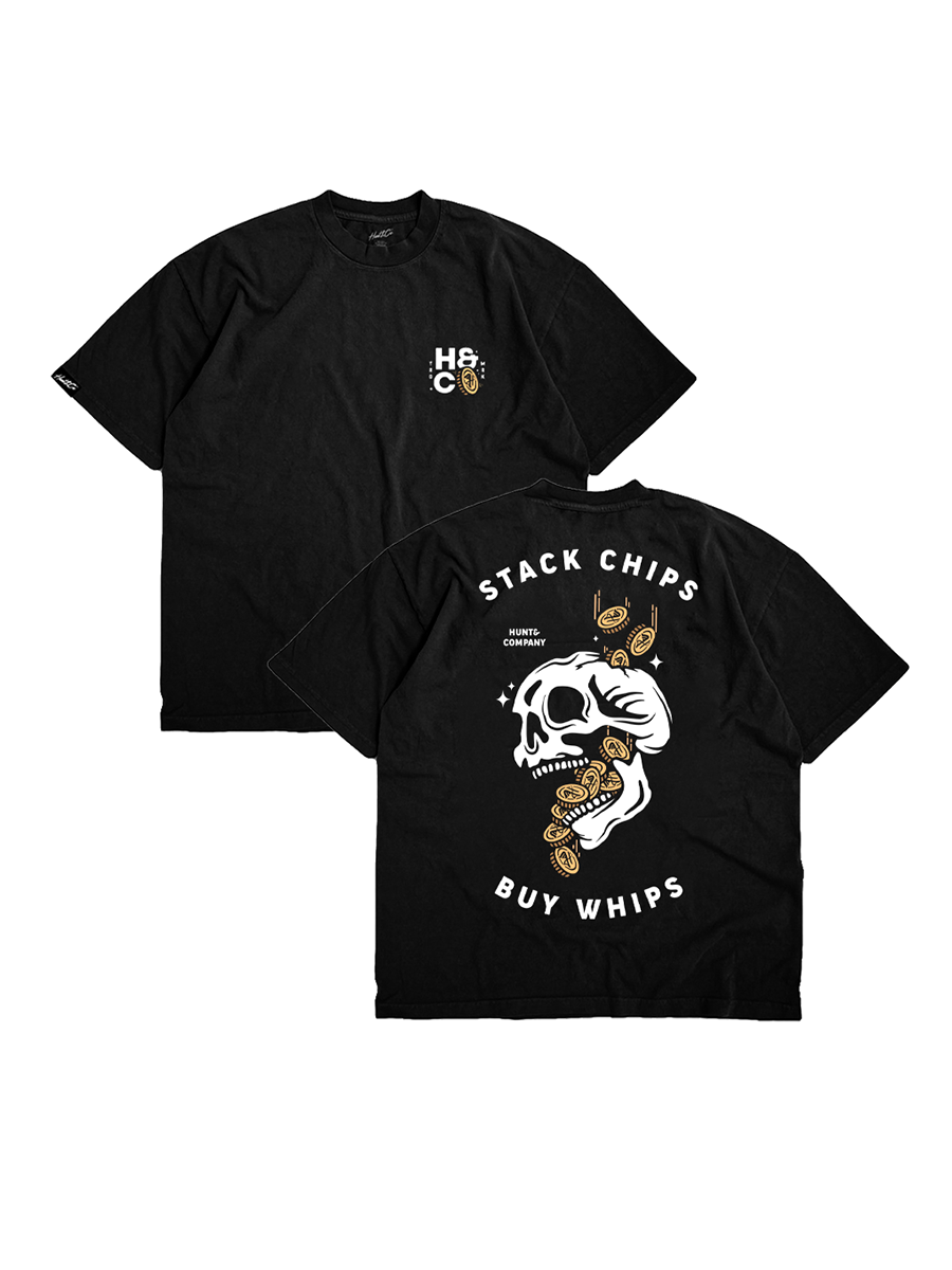 Stack Chips Buy Whips Tee - Black