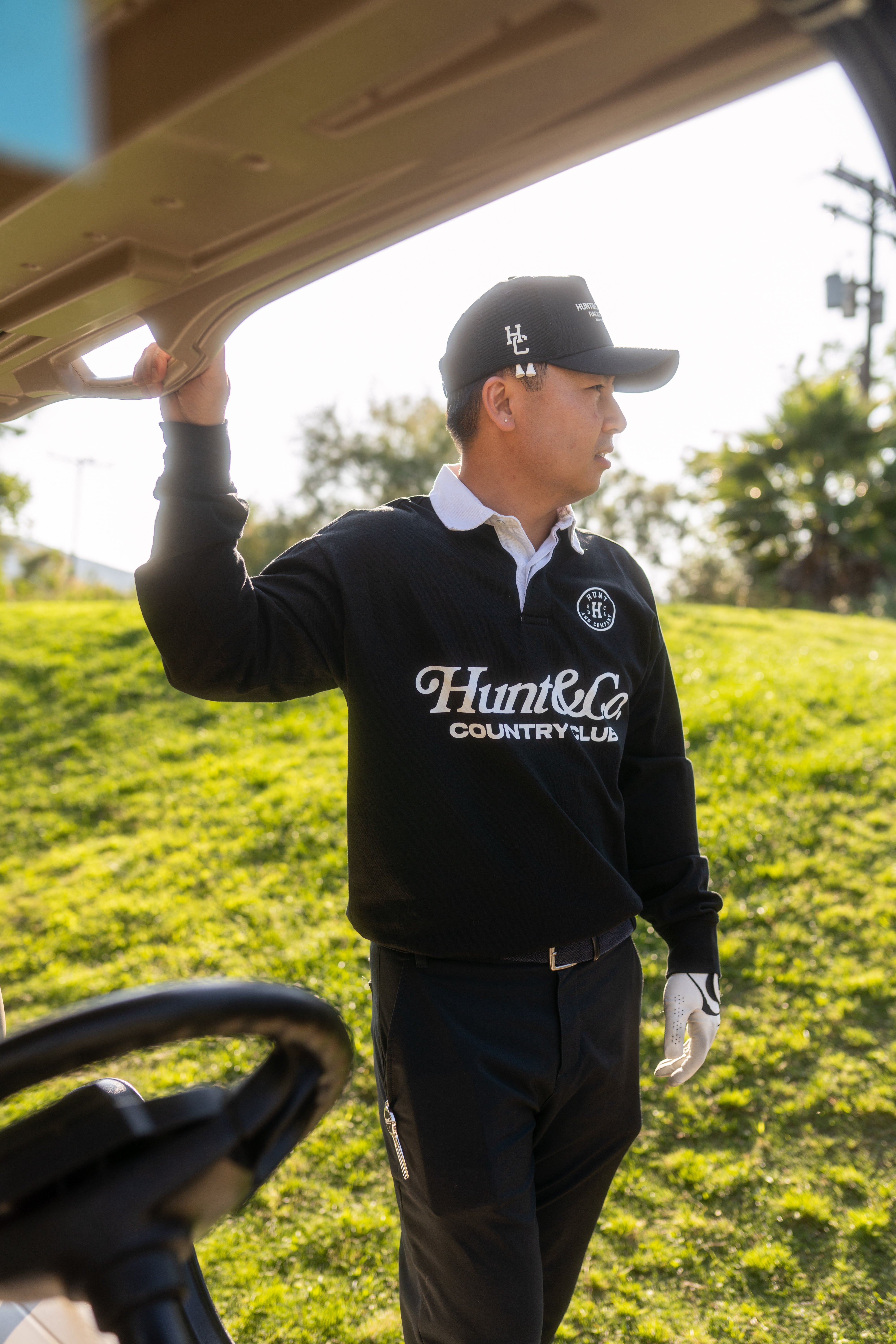 Hunt & Co Country Club Long Sleeve Polo - Black