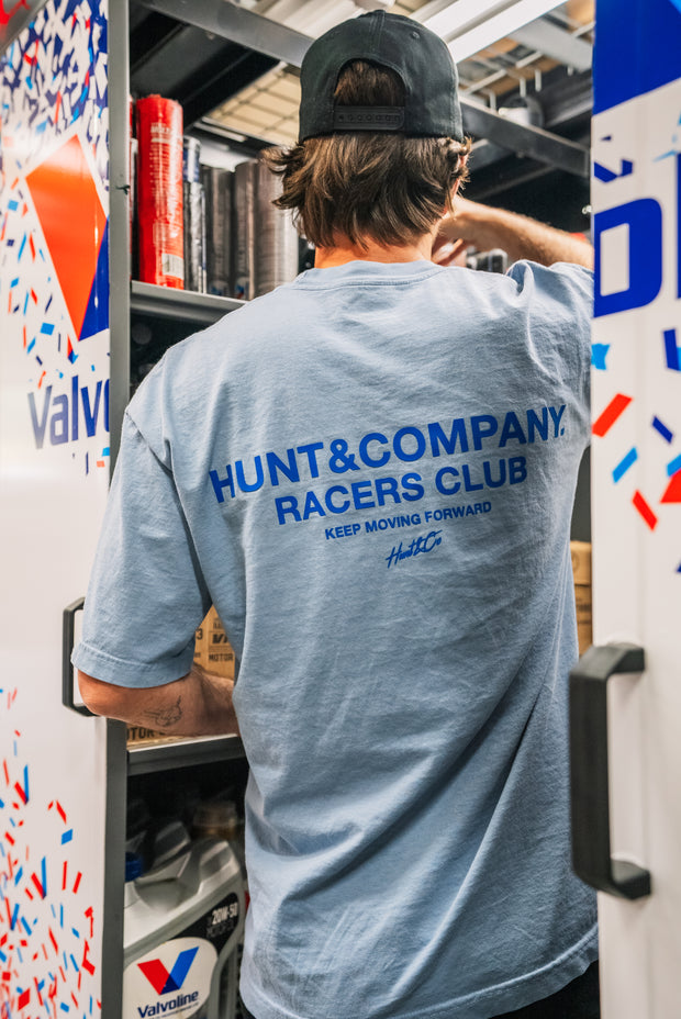 *Pre-Order* Racers Club Tee - Light Blue