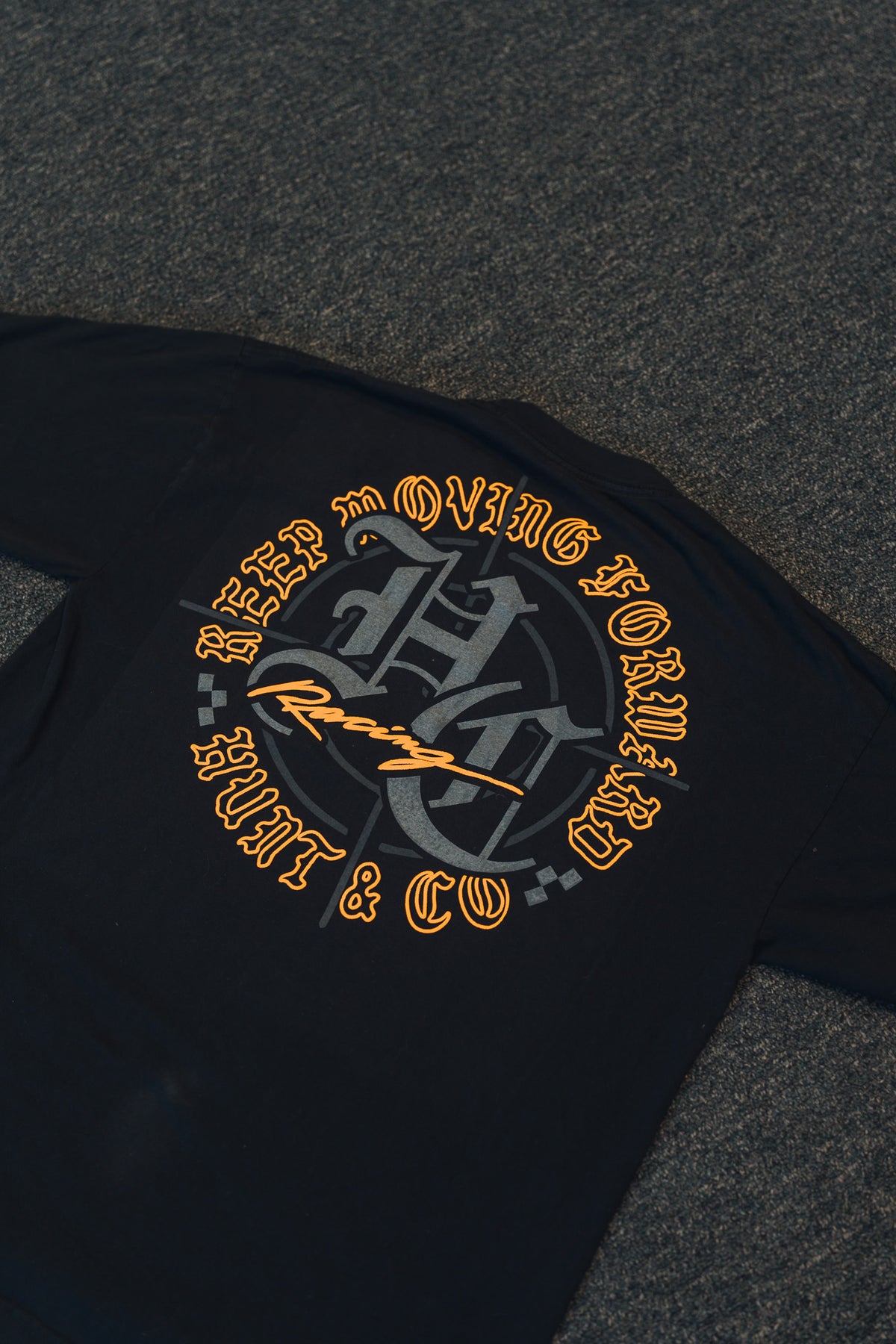Old English Orange Puff Print Tee