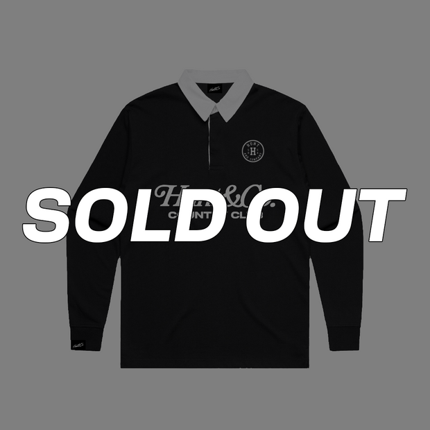 Hunt & Co Country Club Long Sleeve Polo - Black